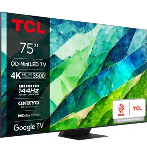 Telewizor TCL 75C855 75" MINILED 4k 144Hz Google TV Dolby Atmos Dolby Vision HDMI2.1