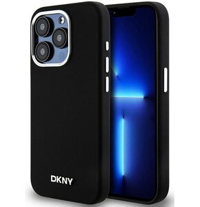 Etui DKNY Liquid Silicone Small Metal Logo MagSafe do Apple iPhone 14 Pro Czarny