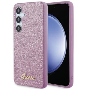 Etui GUESS Glitter Script do Samsung Galaxy S24+ Fioletowy