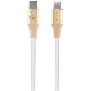 Kabel USB-C -  Lightning GUESS Ebossed Logo 1.5m Złoty