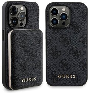 Etui GUESS 4G Metal Logo do Apple iPhone 15 Pro Max + Powerbank 5000mAh MagSafe Czarny