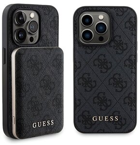 Etui GUESS 4G Metal Logo do Apple iPhone 14 Pro Max Czarny + Powerbank 5000mah 15W