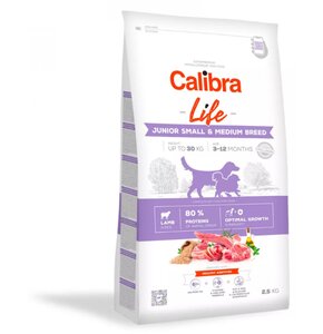 Karma dla psa CALIBRA Dog Life Junior Small Medium Breed Jagnięcina 2.5 kg