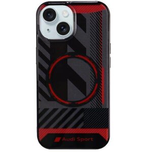Etui AUDI IML Sport Magsafe do Apple Iphone 13/14/15 Czarno-czerwony