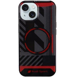 Etui AUDI IML Sport Magsafe do Apple Iphone 14/15 Plus Czarno-czerwony