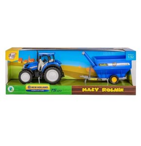 Traktor DAFFI Mały rolnik New Holland T5 z przyczepą do transportu inwentarza T-519
