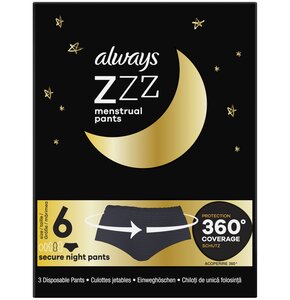 Majtki menstruacyjne ALWAYS Zzz Rozmiar 6 (3 sztuki)