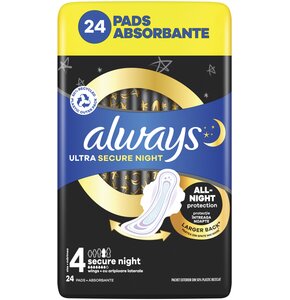Podpaski ALWAYS Ultra Secure Night Rozmiar 4 (24 sztuki)