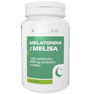 Suplement na sen ACTIVLAB Melatonina z melisą (30 tabletek)
