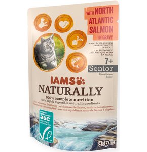 Karma dla kota IAMS Naturally Senior Łosoś w sosie  85 g