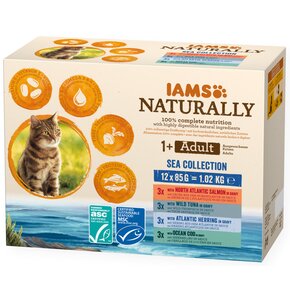 Karma dla kota IAMS Naturally Adult Sea (12 x 85 g)