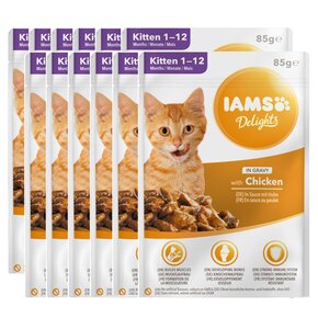Karma dla kota IAMS Delights Kitten Kurczak w sosie (12 x 85 g)