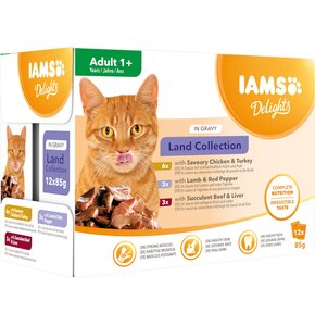 Karma dla kota IAMS Delights Land Mix Smaków (12 x 85 g)