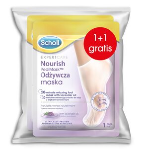 Maska odżywcza SCHOLL z olejkiem lawendowym PediMask 1 + 1 GRATIS