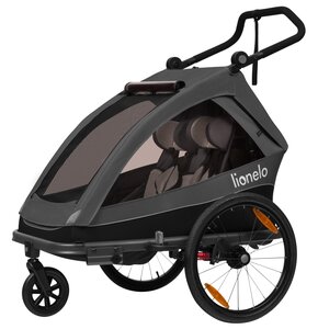 Przyczepka rowerowa LIONELO Cama Szaro-grafitowy