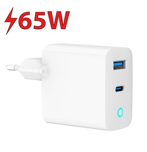 Ładowarka sieciowa GEMBIRD TA-UC-PDQC65L-W-01 65W Biały