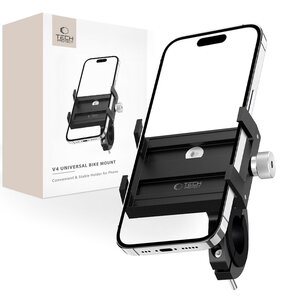 Uchwyt na telefon do roweru TECH-PROTECT V4 Universal Bike Mount Czarny