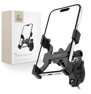 Uchwyt na telefon do roweru TECH-PROTECT V3 Universal Bike Mount Czarny