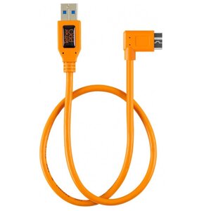 Kabel do tetheringu USB 3.0 - Micro-B TETHER TOOLS Pro Right Angle 0.5m, 5 Gb/s Pomarańczowy
