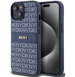 Etui DKNY Leather Mono Stripe & Metal Logo do iPhone 13/14/15 Niebieski