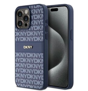 Etui DKNY Leather Mono Stripe & Metal Logo do Apple iPhone 15 Pro Max Niebieski