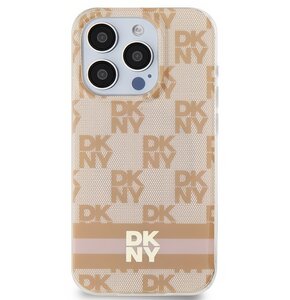 Etui DKNY IML Checkered Mono Pattern & Printed Stripes MagSafe do Apple iPhone 15 Pro Max Różowy