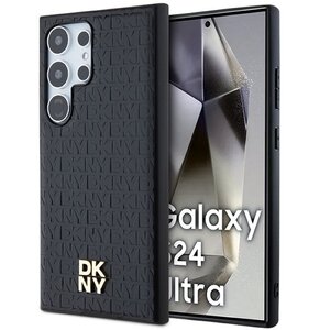 Etui DKNY Leather Pattern Metal Logo MagSafe do Samsung Galaxy S24 Ultra Czarny