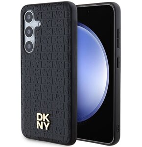 Etui DKNY Leather Pattern Metal Logo MagSafe do Samsung Galaxy S24 Czarny