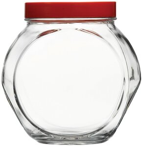 Słoik PASABAHCE Bella z czerwoną pokrywką 1.5 L