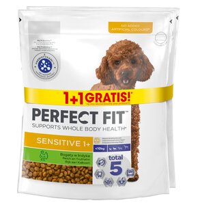 Karma dla psa PERFECT FIT Sensitive 1+ Indyk 2 x 825 g 1+1 Gratis