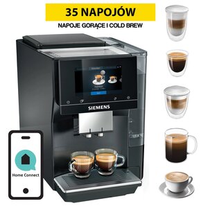 Ekspres SIEMENS EQ700 TP713R19 Czarny (Cold Brew) sterowanie przez aplikacje HomeConnect