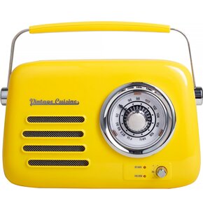 Radio VINTAGE CUISINE Analogowe Przenośne Chrom Żółty
