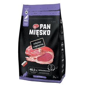 Karma dla psa PAN MIĘSKO Cielęcina z jagnięciną M 3 kg
