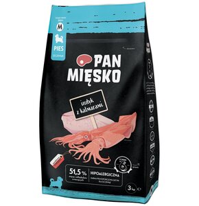 Karma dla psa PAN MIĘSKO Indyk z Kalmarami 3 kg