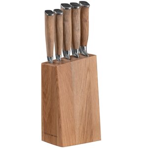 Zestaw noży GÖTZE & JENSEN KN700 (Rączki i blok z drewna dębowe