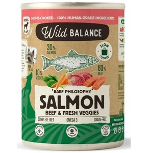 Karma dla psa WILD BALANCE Łosoś z wołowiną, marchewką i szpinakiem 400 g