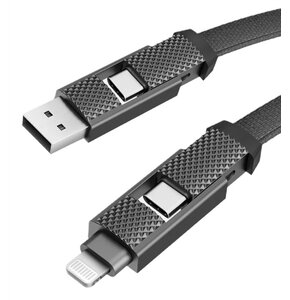 Kabel USB-A/USB-C - USB-C/Lightning ENERGEA Bazic GoCharge Alucable 60W 1m Czarny
