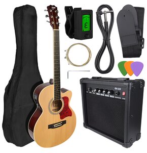 Gitara elektroakustyczna V-TONE Eag Set NT + wzmacniacz gitarowy Naturalny