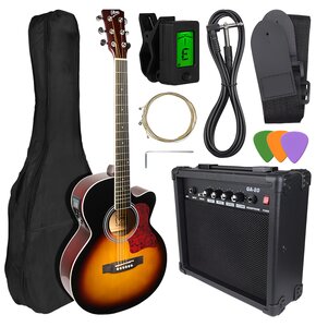 Gitara elektroakustyczna V-TONE Eag Set SB + wzmacniacz gitarowy Sunburst
