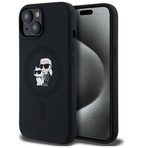 Etui KARL LAGERFELD Silicone Karl & Choupette MagSafe do Apple iPhone 13/14/15 Czarny