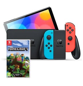Konsola NINTENDO Switch Oled Czerwono-niebieska + Minecraft Gra NINTENDO SWITCH