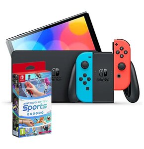 Konsola NINTENDO Switch Oled Czerwono-niebieska + Nintendo Switch Sports Gra NINTENDO SWITCH