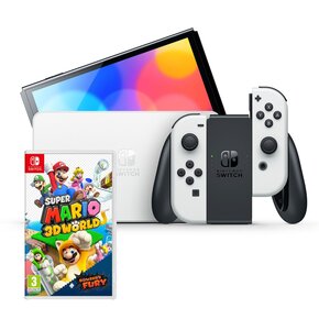 Konsola NINTENDO Switch Oled Biała + Super Mario 3D World + Bowser's Fury Gra NINTENDO SWITCH