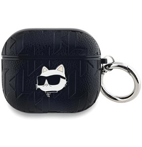 Etui na słuchawki KARL LAGERFELD Monogram Choupette Head do Apple AirPods 3 Czarny