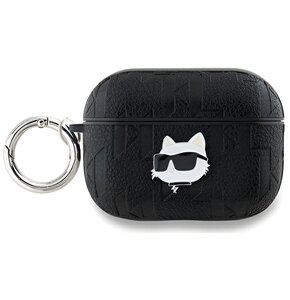Etui na słuchawki KARL LAGERFELD Monogram Choupette Head do Apple AirPods Pro 2 Czarny