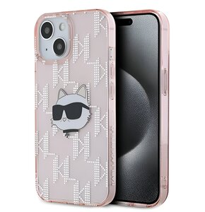 Etui KARL LAGERFELD IML Choupette Head & Monogram do Apple iPhone 13/14/15 Różowy