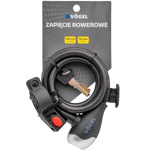 Zapięcie rowerowe VÖGEL VZP103 Linka Czarny