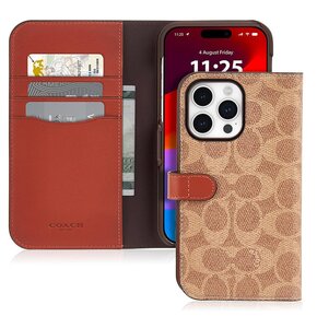 Etui COACH Folio Signature C Case do Apple iPhone 15 Pro Max Brązowy