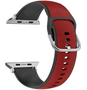Pasek BELINE Silico Leather do Apple Watch 4/5/6/7/8/9/SE/SE 2/Ultra/Ultra 2 (42/44/45/49mm) Czerwono-czarny