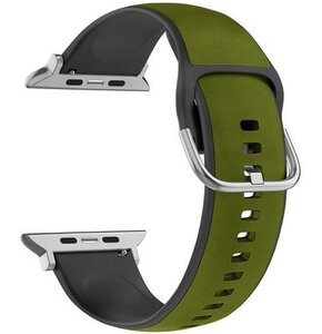 Pasek BELINE Silico Leather do Apple Watch 4/5/6/7/8/9/SE/SE 2/Ultra/Ultra 2 (42/44/45/49mm) Zielono-czarny